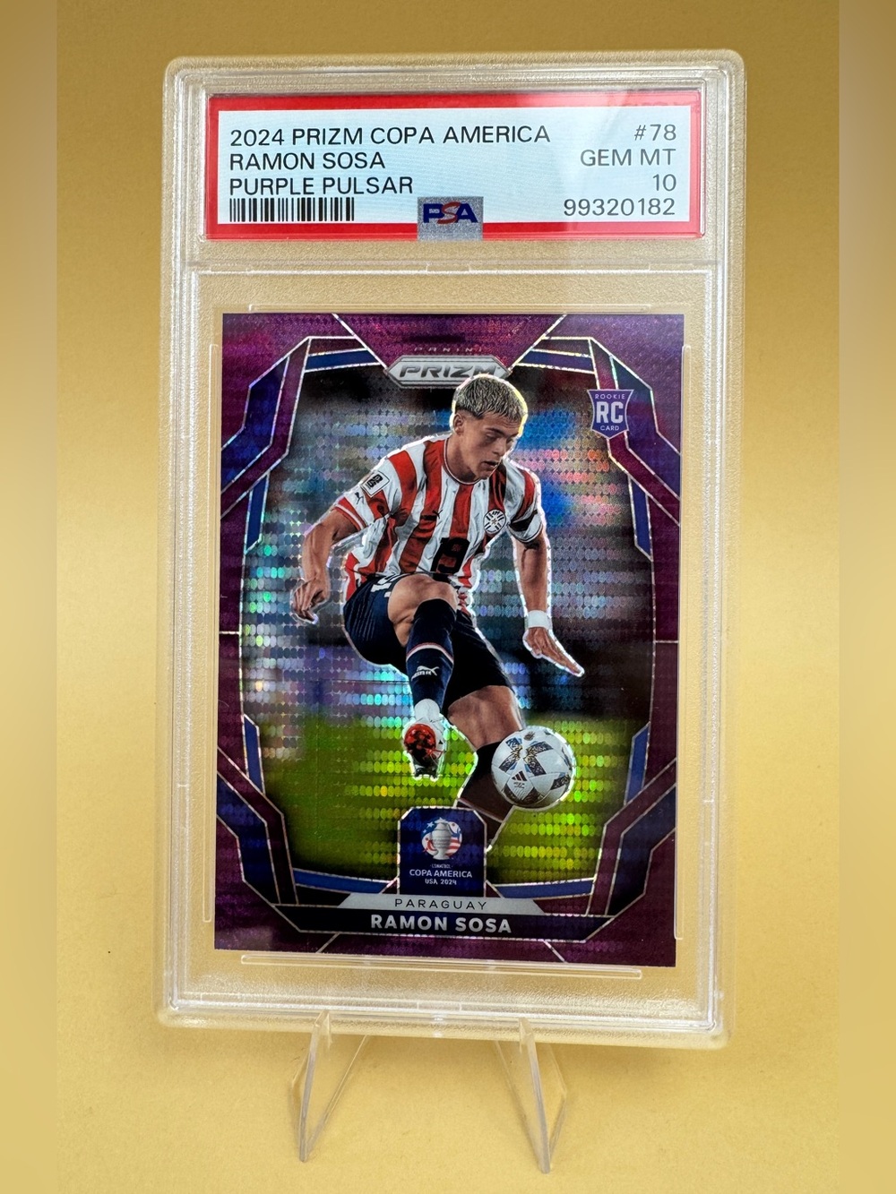2024 Panini Prizm Copa America Ramon Sosa Purple Pulsar Out Of 49 RC #78 PSA 10